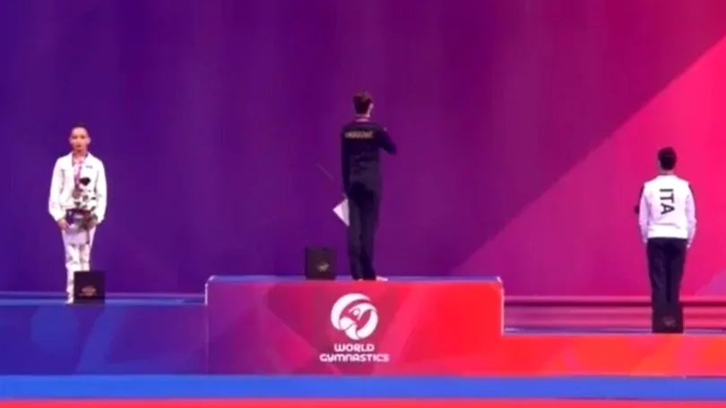 Pódio da copa do mundo de ginástica