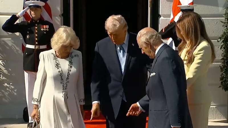Rei Charles III, Trump, Camila e melania, é a primeira vesz em 20 anos que um monarca inglês visita os EUA 