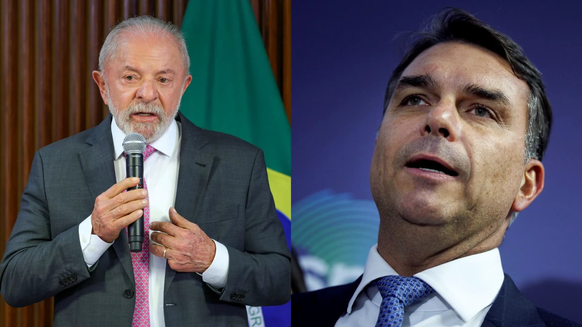 Lula e Flávio Bolsonaro