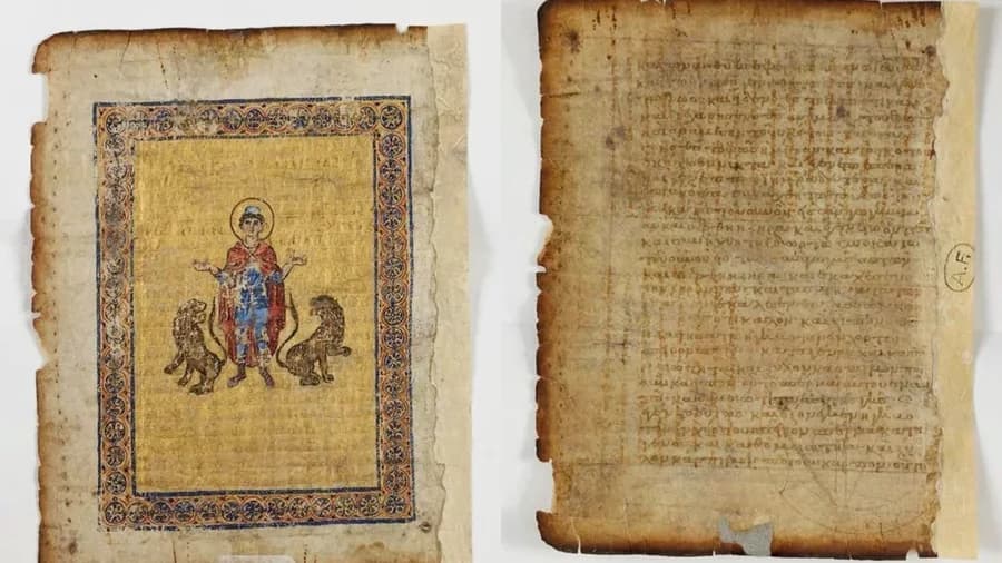 Páginas do manuscrito de Arquimedes