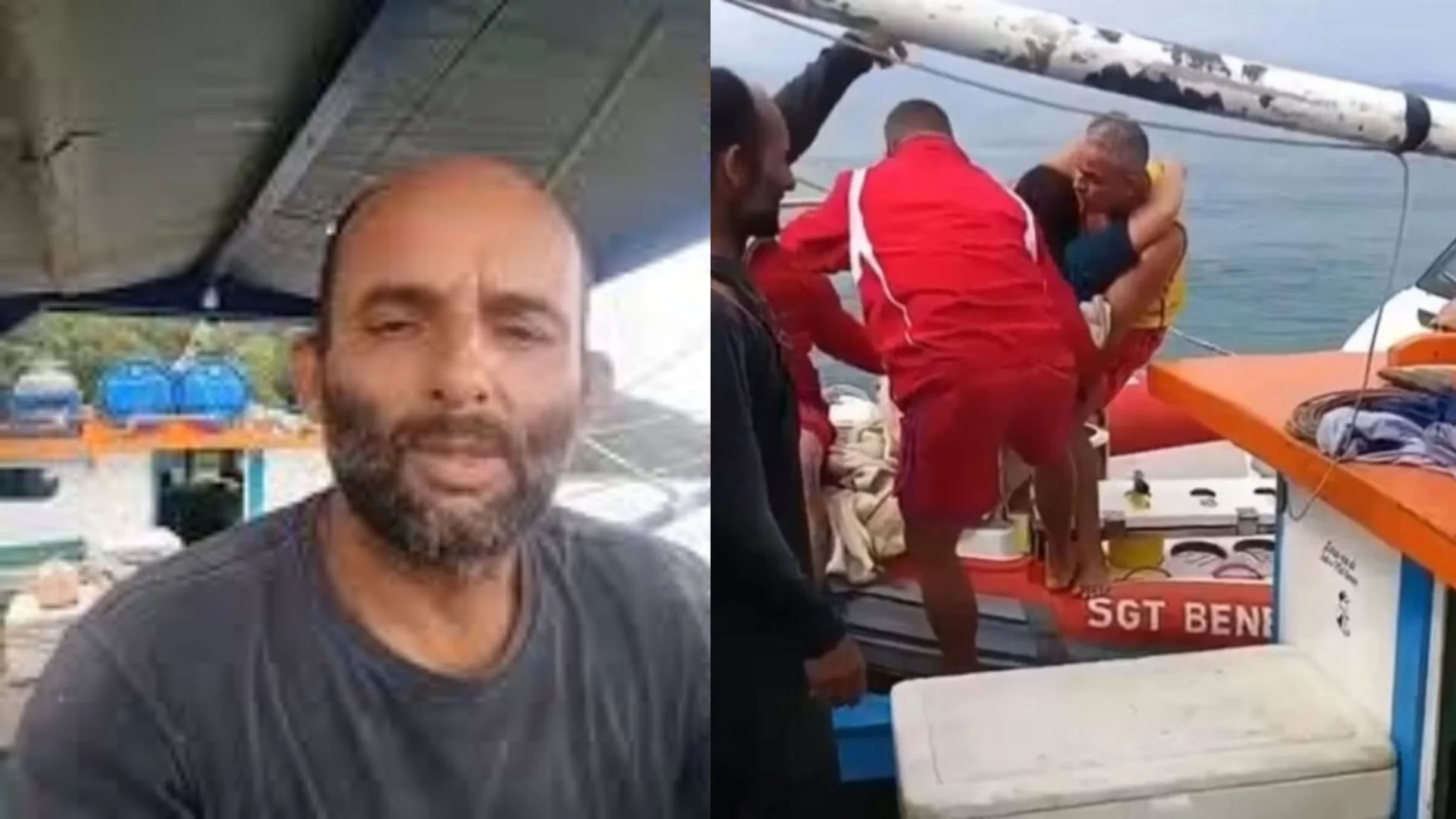 Pescador salvou mulher após tres dias perdida no mar depois de passeio de jet ski