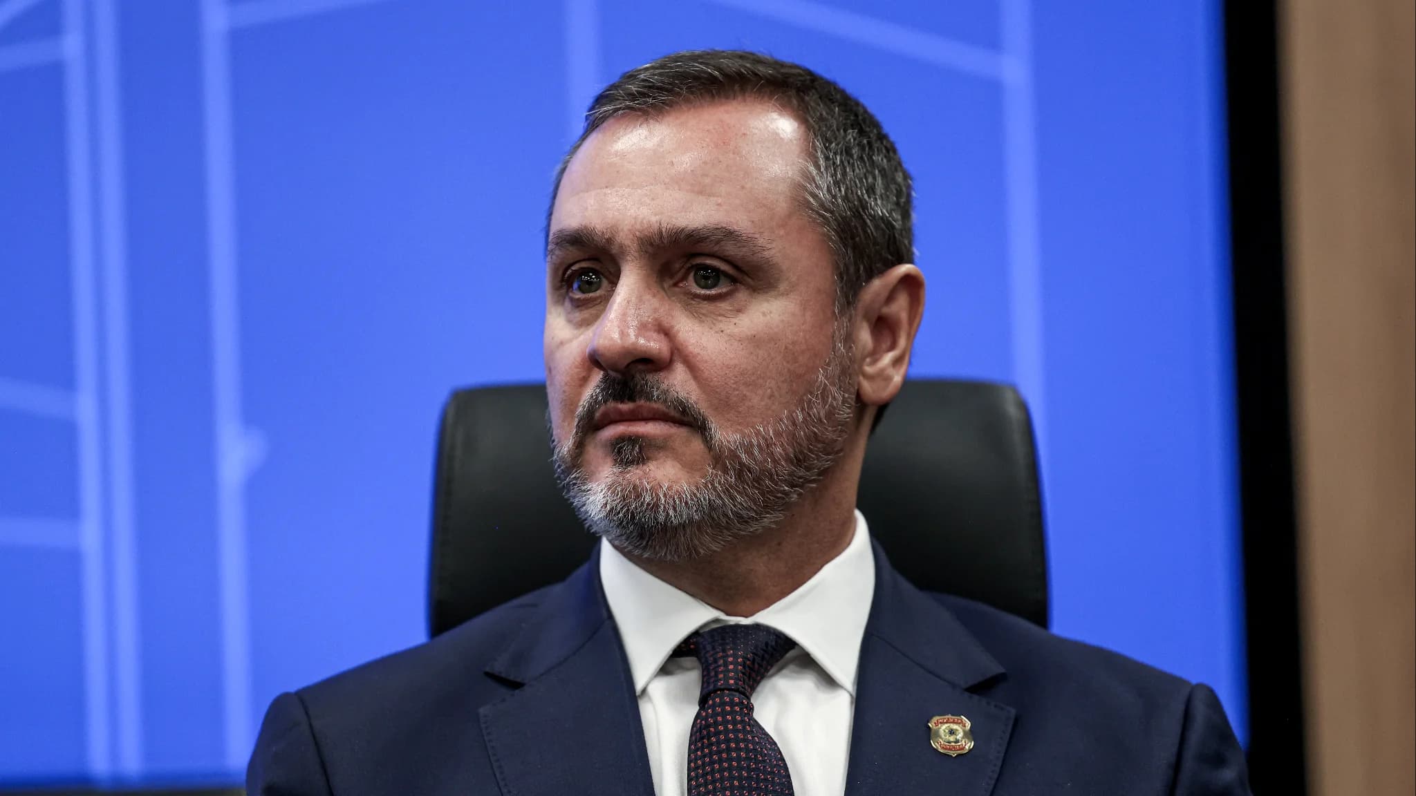 O diretor geral da PF, Andrei Rodrigues, durante entrevista