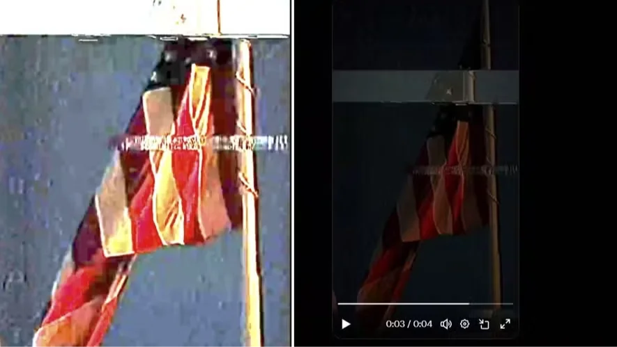 Bandeir aamericana usada no vídeo misterioso da Casa branca