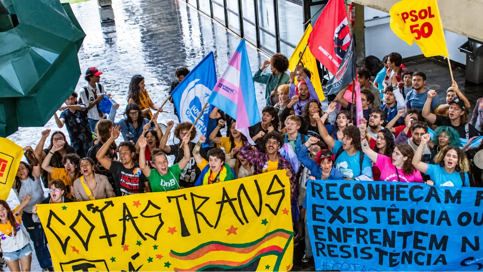 Protesto pró cotas Trans na UNB