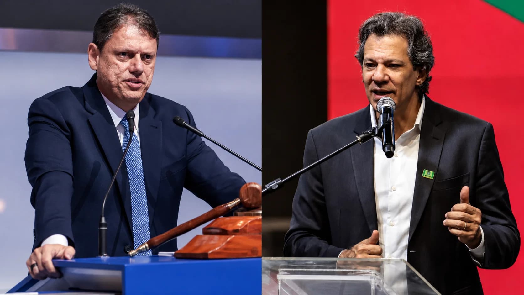 Tarcísio de Freitas e Fernando Haddad