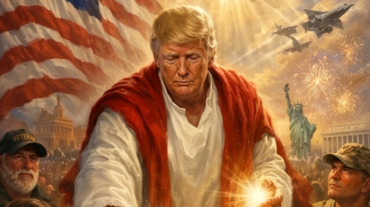 Trump vestido de Jesus