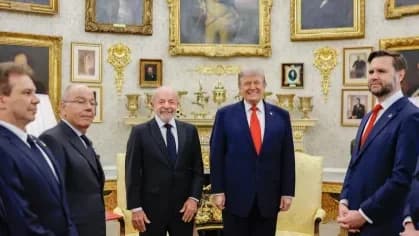 Lula e Trump no encontro oficial entre os dois