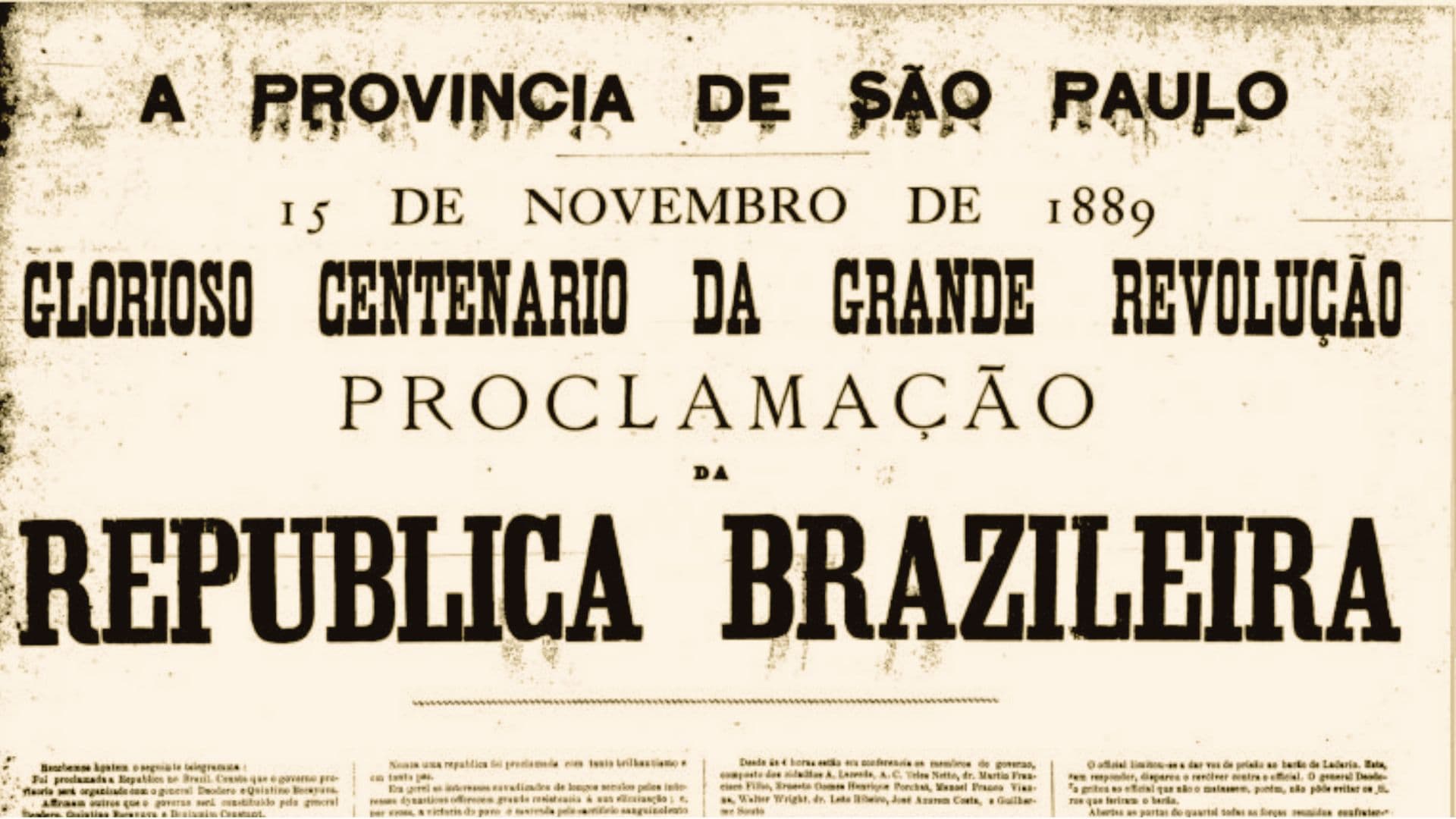 Imagem mostra como o jornal A Província noticiou a queda da monarquia