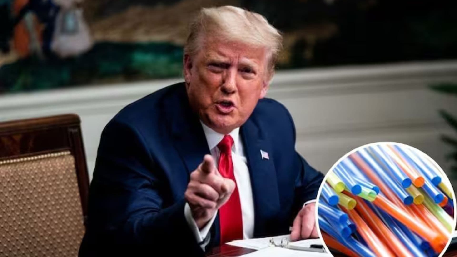 Presidente Trump assina decreto que libera uso de canudos.