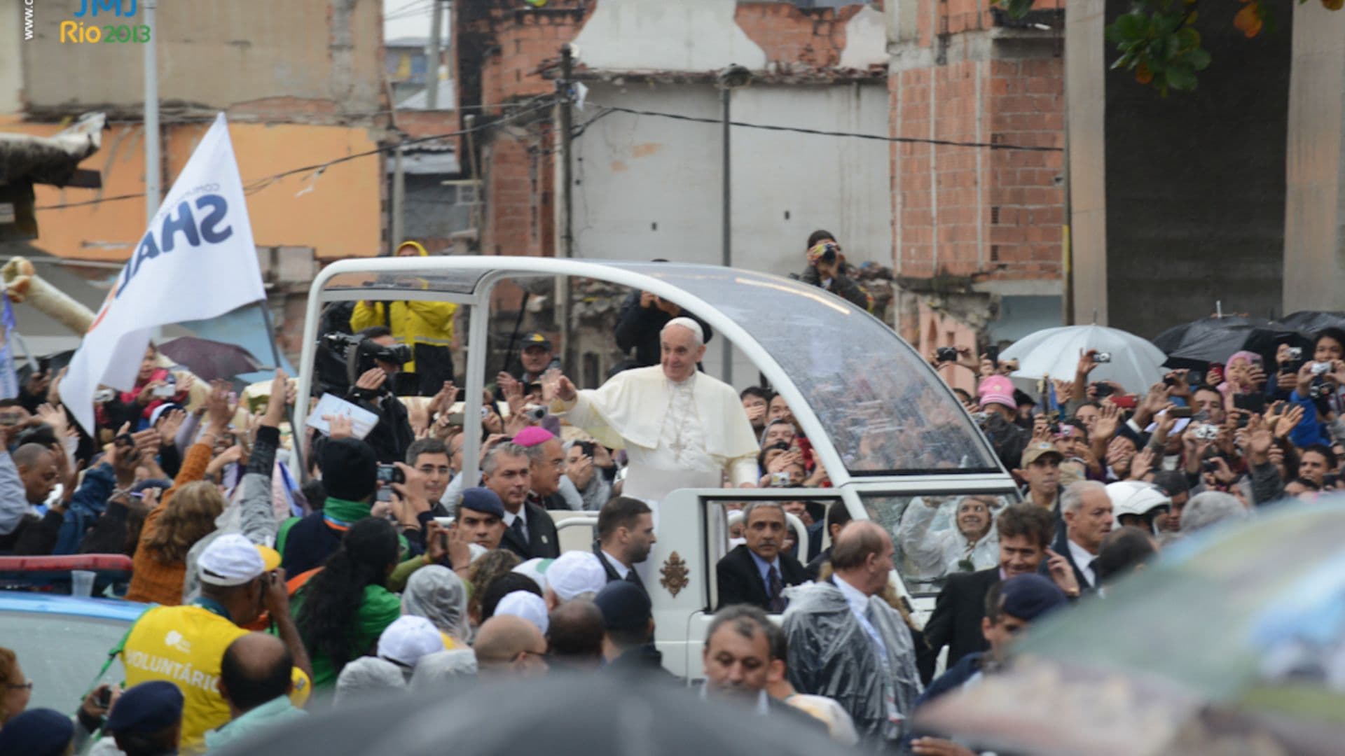Papa Francisco durante visita em favela do Rio de Janeiro