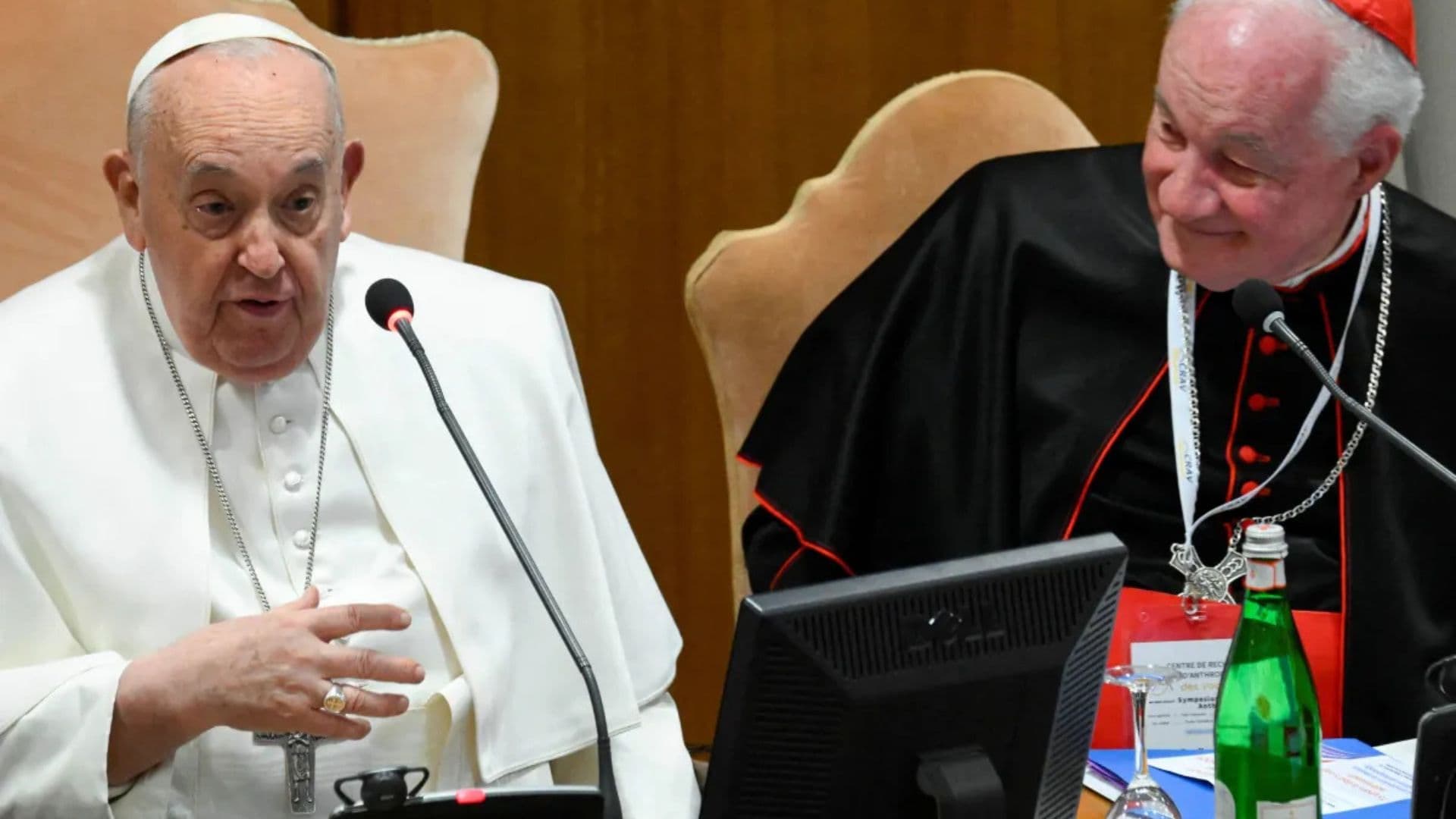 Papa Francisco no evento em que falou sobre ideologia de gênero.