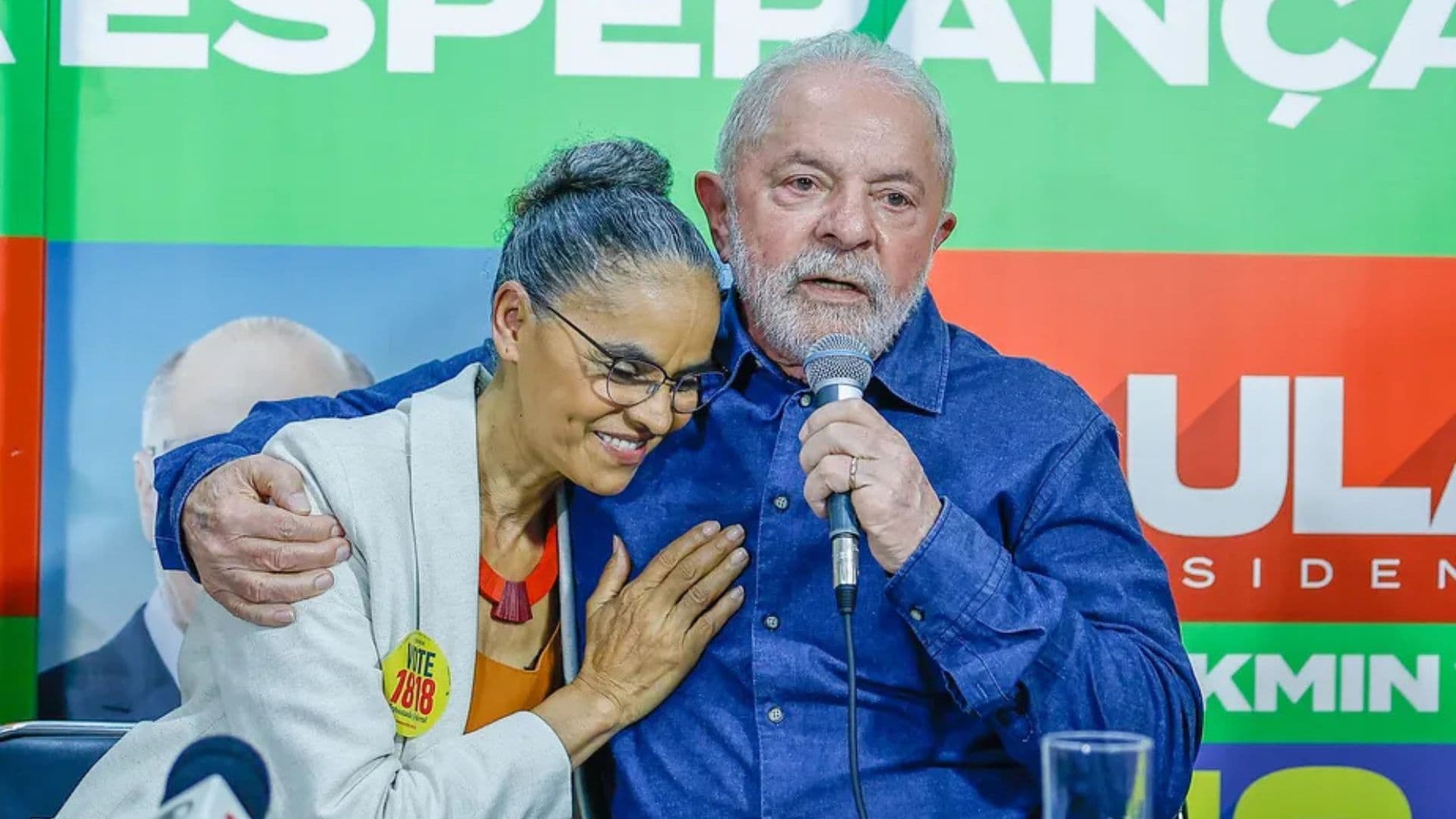 Marina Silva e Lula durante campanha eleitoral.