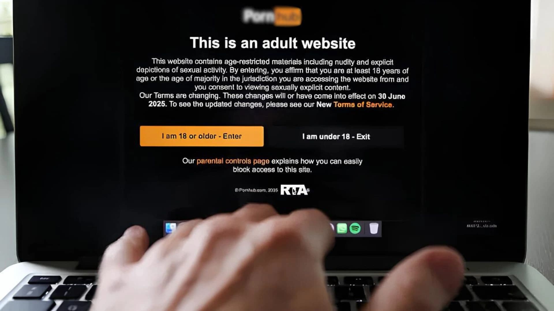 Pagina de confirmação de idade