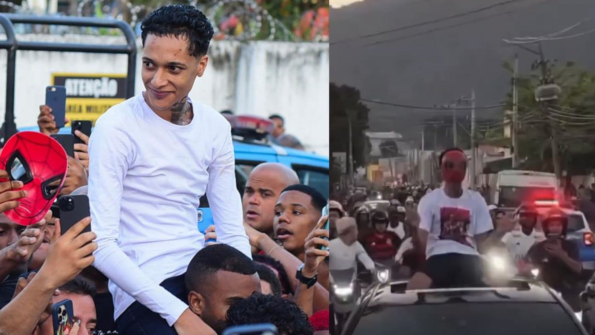 Oruam é solto no Rio de Janeiro e recebido por fãs.