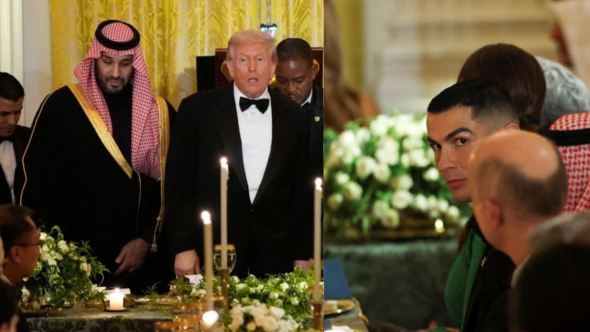 Trump e Cristiano Ronaldo jantam com Musk, Tim Cook e príncipe herdeiro da Arábia Saudita.