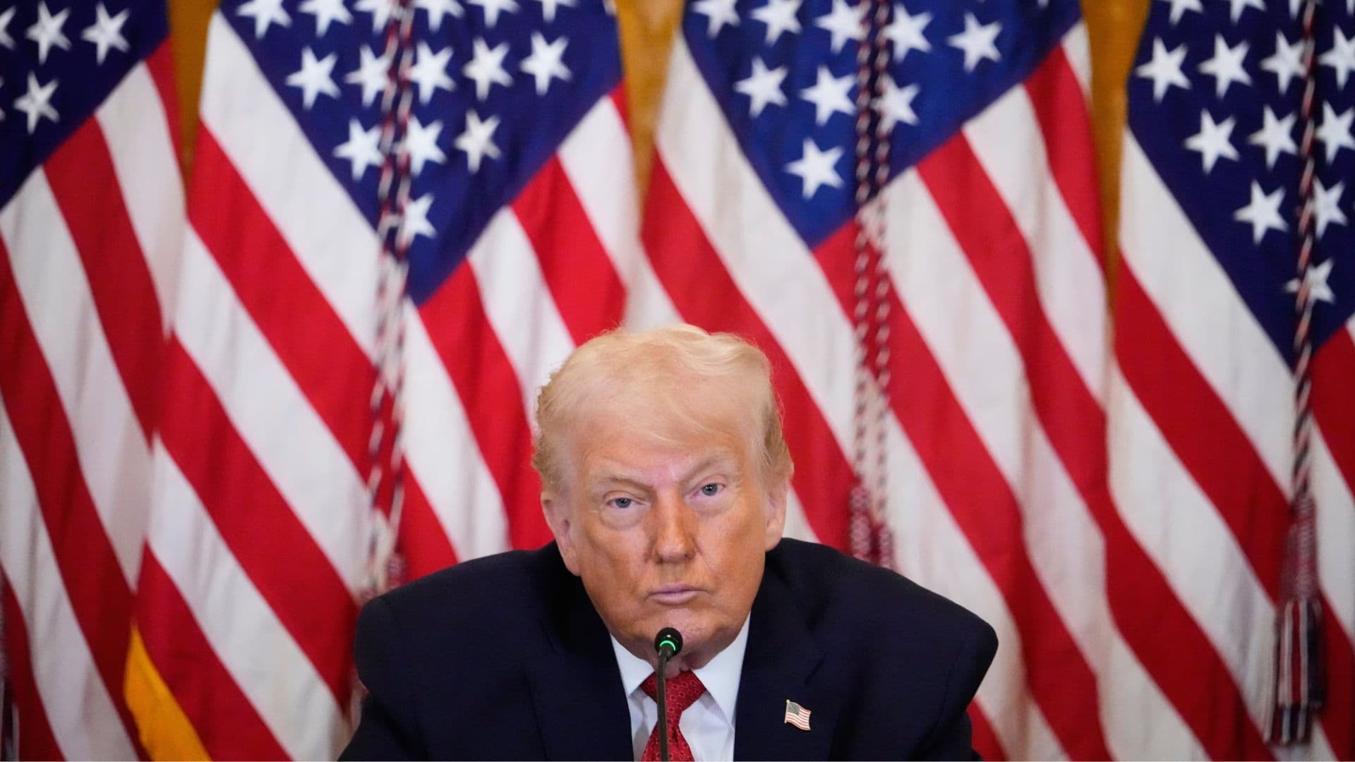 Trump durante pronunciamento sobre a Groenlândia